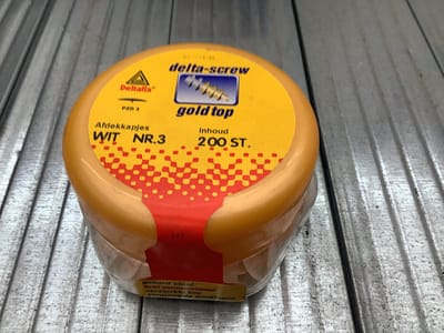 Afdekkapje voor platkop kruiskop pzd3 houtschroef. Wit. 200 stuks. DeltafiX.