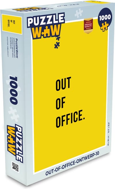 Puzzel Quotes - Out of office - Geel - Legpuzzel - Puzzel 1000 stukjes volwassenen