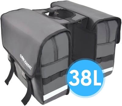 COOLJORNEY® StormSafe Fietstas - Dubbele Fietstas - Waterdichte Fietstassen voor Elektrische Fietsen - Zwart - 38L