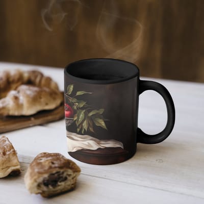 Magische Mok - Foto op Warmte Mokken - Koffiemok - Granaatappels - Klassiek - Vintage - Magic Mok - Beker - 350 ML - Theemok