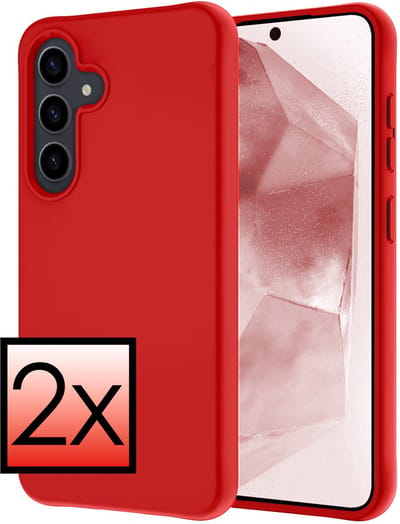 Hoesje - 2 Stuks - Geschikt voor Samsung Galaxy A56 - Sterk & Shockproof - Case Siliconen - Back Cover - Telefoon Hoes - Rood