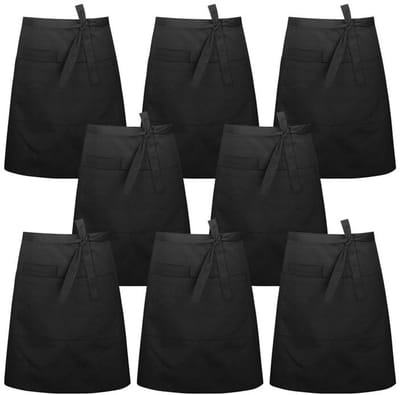 Cosensi- Tailleschort 8 Stuks - Uniseks - Kookschort - Kelnerschort - Voorbindschort - 3 Zakken - 55 x 86 cm - Schort