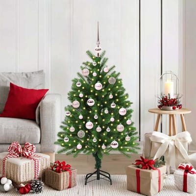 vidaXL - Kerstboom - met - 150 - LED - met - standaard - Groen - 120 - cm - PE