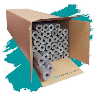 Volledig karton PE buisisolatie grijs 24 meter - Ideaal voor verwarmings- en sanitaire leidingen