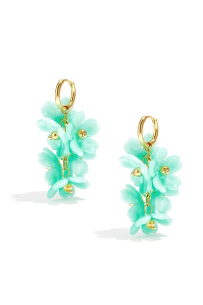 Bijoutheek Oorhangers Zomer Bloemen Tros Mint