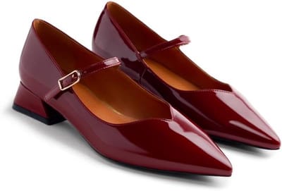 Dames Salonschoenen met Blokhak en Laklook - Comfortabele Pumps met Ritssluiting