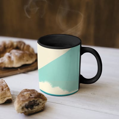 Magische Mok - Foto op Warmte Mokken - Koffiemok - Surfer - Abstract - Golven - Zonnestralen - Magic Mok - Beker - 350 ML - Theemok