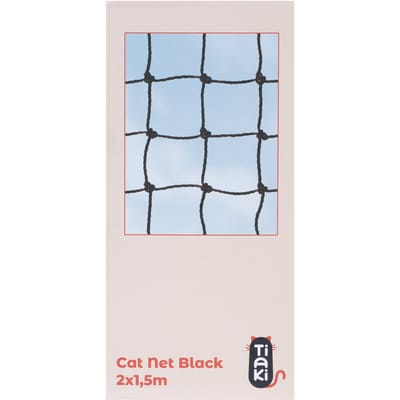 TIAKI kattenveiligheidsnet met draadversterking, zwart 2x1,5m
