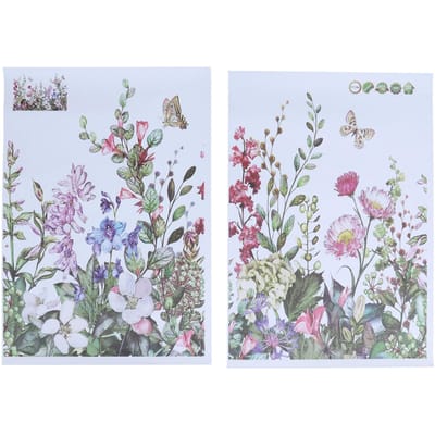 2 Stuks Muurstickers Zelfklevend Planten Bloemen Patroon Decals voor Woonkamer TV Achtergrond gray