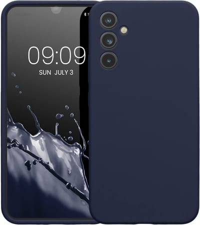 Casemania Hoesje Geschikt voor Samsung Galaxy A35 - Blauw - Liquid Siliconen Back Cover