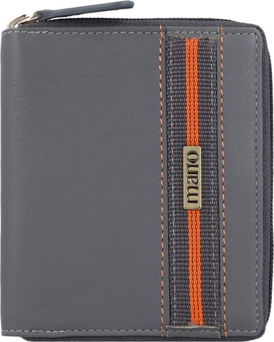 mano Don Leonardo Portemonnee RFID Leer 10 cm - Dames - Staand formaat - grau