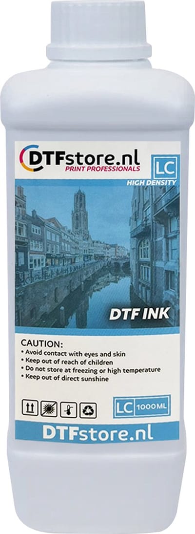 DTF Inkt - 1 liter - Light Cyaan - DTF overdracht - DTF printer - High density - Luneno