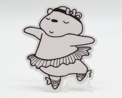 Ballerina Beer Sticker - Dieren in het Dagelijks Leven | Vera's Arts & Dice | Schattige Stickers - Handgemaakte Stickers - Journaling - Bullet Journal - Scrapbooking - Leuke Stickers - Laptop Sticker - Telefoon Sticker