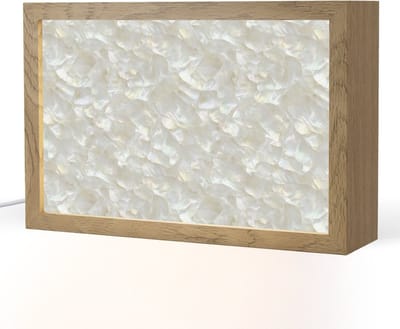 Tafellamp 30x20 cm - LED lamp - Parelmoerglans - Wit - Schelp - Decoratieve tafellampen - Dimbaar - Tafellampje slaapkamer - Woonkamer binnen