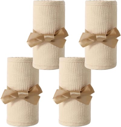 Bedhek Beschermhoes - Wiegrand Beschermer - Kind Veilig Houden - Ademend Katoen Gaas - 2 Stuks - Kaki Wit