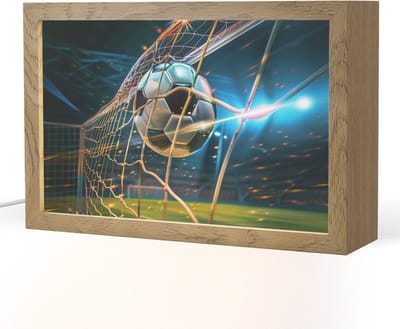 Nachtlampje 30x20 cm - Kinder lampje - Voetbal - Goal - Sport - Jongens - Tafellamp kinderkamer - Slaapkamer lamp - Bedlamp kinderen - Kinderlampje stopcontact - Wandlamp babykamer - Nachtlampjes