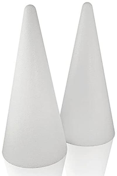 Piepschuim Kegels Ø 12 cm Hoogte 27 cm - Set van 2 Stuks - Creatief Handwerk