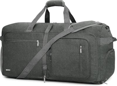 Opvouwbare reistas, 60-100 liter, superlichte reistas voor bagage, sport, fitness, waterdicht nylon, Grijs 85L