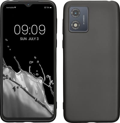kwmobile telefoonhoesje geschikt voor Motorola Moto E13 - Hoesje voor smartphone - Back cover in metallic grijs