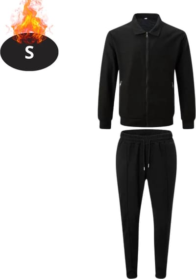 Nivard Joggingpak - Huispak - Volwassenen - Trainingspak - Comfortabel - Joggingsbroek - Tracksuit - Heren - Rits - Zwart - S