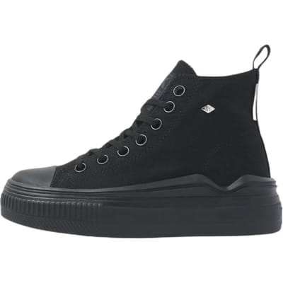British Knights - Kaya Flow Mid Meisjes Sneakers Hoog - Maat 31 - Zwart - Katoen - Meiden Schoenen
