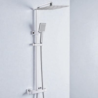 Auralum Max Regendouche met Thermostaatkraan - Doucheset Chroom - Regendoucheset - 12 inch Douchekop - Douchekolom met Thermostatische Mengkraan - Chroom