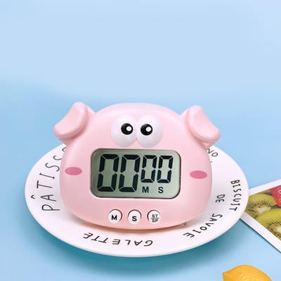 Minuteur Animal Étudiant Magnétique Numérique Numérique 100 Minutes Minuteur Compte à Rebours Avec Batterie Pour Cuisine Peggy Pig