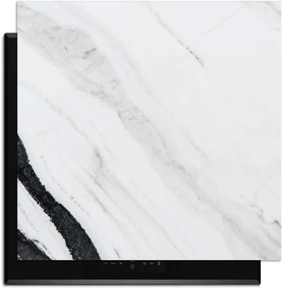 KitchenArt - Marble Blush - Inductie Beschermer - 59x52 cm - Kookplaat Beschermer - Luxe Afdekplaat Inductieplaat - Anti-slip & Oprolbaar - Beschermmat Inductiekookplaat