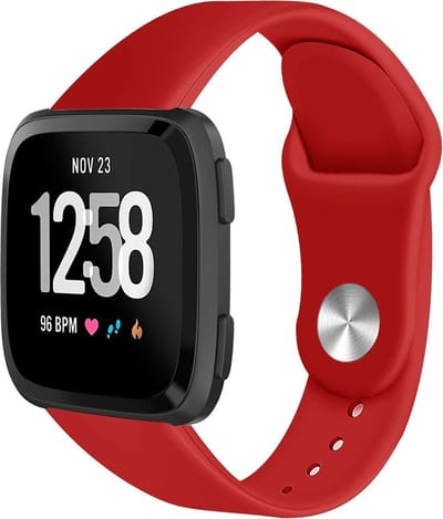 123watches siliconen sport band - rood - SM - Geschikt voor Fitbit Versa 1 & 2 / Lite