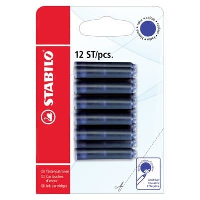 STABILO Vulpen Patronen - Blauw - Blister Met 12 Stuks