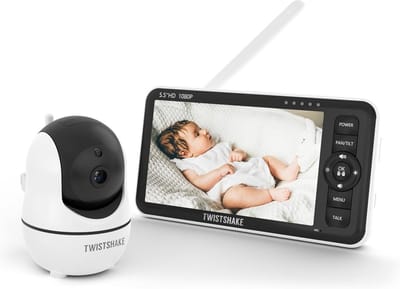 Babyfoon met Camera - Video Babyfoon - Kind Bewaken - 5.5 Inch Full HD - 1080p Resolutie - Wit