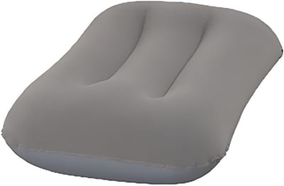 Bestway Opblaasbaar reiskussen - grijs - 38 x 24 cm - camping/vakantie/vliegtuig reis kussens