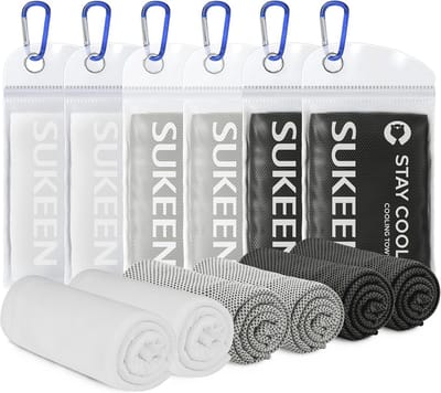 Koelhanddoeken set van 6 - Verkoelende microvezel handdoeken voor sport, yoga, strand en camping