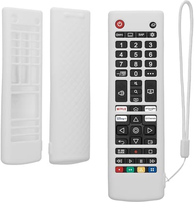 kwmobile hoes geschikt voor LG Smart TV AKB - Siliconen anti-slip hoes voor afstandsbediening in wit