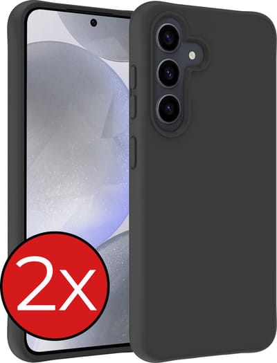Hoesje - 2 Stuks - Geschikt voor Samsung Galaxy S24 - Sterk & Shockproof - Telefoonhoes - Back Cover - Case Siliconen - Telefoon Hoes - Zwart