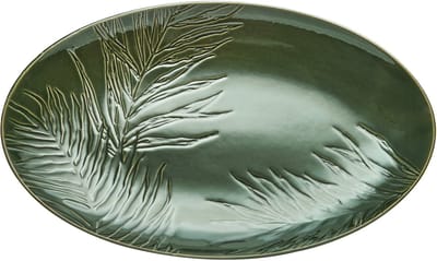 Serveerbord, Serveerschaal, Ovaal, 36 cm, Groen, Keramiek - Mikasa | Jardin