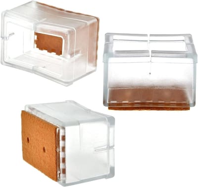 Set van 12 Transparante Silicone Hoekbeschermers voor Stoelpoten - Bescherming voor Houten Vloeren, Voorkomt Krassen en Slijtage