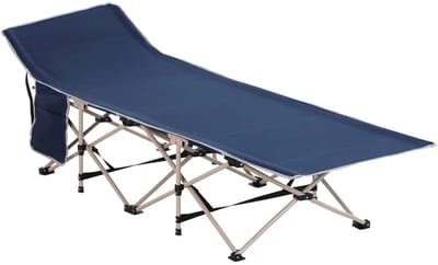 Stretcher -Veldbed - Kampeerbed - Logeerbed - Vouwbed - 190 cm x 68 cm x 52 cm - Blauw