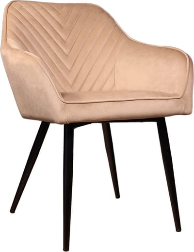 SET DEAL: 4 stuks Eetkamerstoel Darcio lichtbruin velvet eetstoel zetel