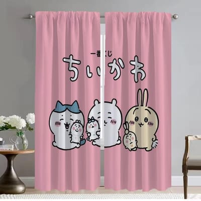 Muggenwerende Gordijnen voor Camera Chiikawaes Gordijnen Kinderkamer Halloween Decoratie Shades Raamgordijn voor Kamer 2 Panelen W50xH70cmx2pcs-CL gray