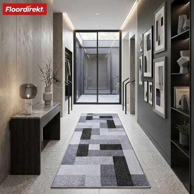 Floordirekt Tapijtloper Op Maat New York - 80 x 100 cm - Antraciet - Moderne Antislip Loper Voor Hal, Keuken & Entree - Met Gel-Rug Voor Extra Grip - Onderhoudsvriendelijk & Duurzaam - Verkrijgbaar In Verschillende Kleuren & Maten