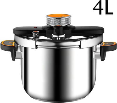 Jently snelkookpan - pressure cooker - drukbegrenst en explosieveilig - roestvrij staal - voor gas- en inductiekookplaten - 4L