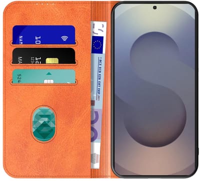 Geschikt voor Samsung Galaxy S25 Ultra Telefoonhoesje Bruin Kunstleer Met Magnetische Sluiting - Portemonnee BookCase Met Pasjeshouder - ProtX