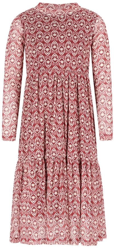 Like Flo winter mesh midi jurk meisjes - roze - Mae - AOP