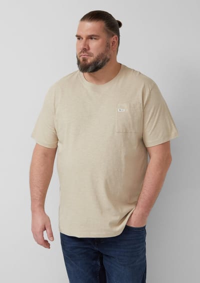 T-shirt standaard van katoenjersey met borstzak en logo s.Oliver