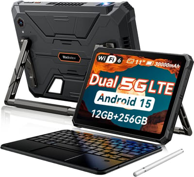 Blackview Active 12 Pro 5G Outdoor Tablet - 11 inch - 36 GB + 256 GB 30000 mAh - Met Toetsenbord(QWERTY) - IP68 waterdicht 108 MP + 50 MP Dual SIM - Zwart