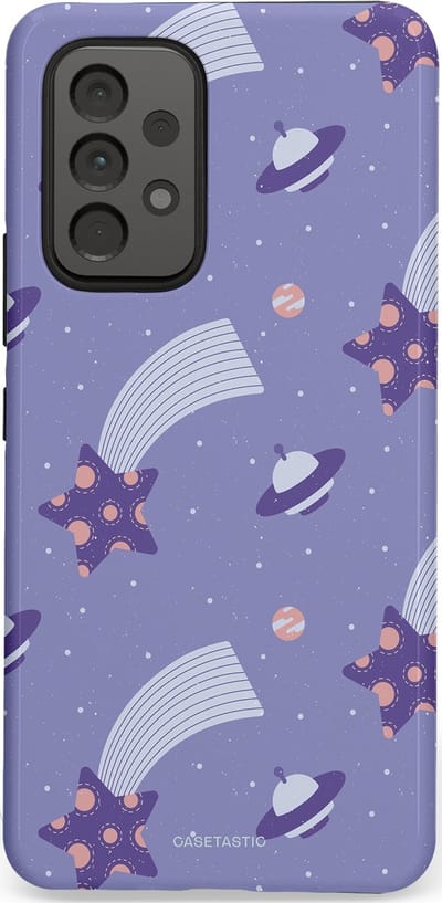 Casetastic Hoesje Geschikt voor Samsung A53 - Stijlvolle Beschermende Duo-layer Case - Sterrenhemel Lila