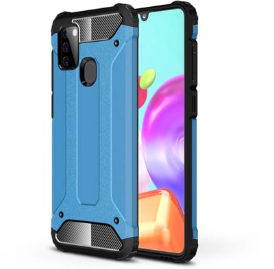 Coverup Hoesje - Geschikt voor Samsung Galaxy A21s Hoesje - Coverup Armor Hybrid Back Cover - Lichtblauw