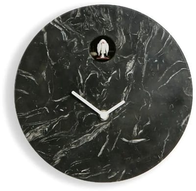 Diamantini Domeniconi Cioni koekoeksklok in marmer - Marquina zwart marmer Dia 284 wandklok / koekkoek / met lichtsensor / met 3 geluidsniveau's / marmeren voorkant / Italiaans Design