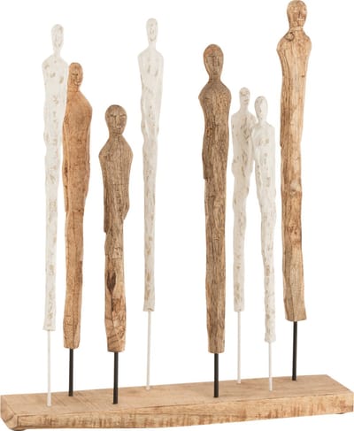 J-Line decoratie Figuren 8 Dun - hout/aluminium - wit/naturel
